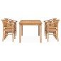 vidaXL Conjunto de comedor para jardín 5 piezas madera maciza de teca vidaXL Conjunto de comedor para jardín 5 piezas madera maciza de teca