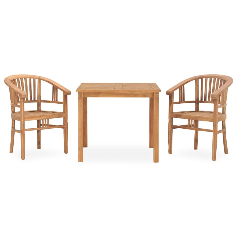 vidaXL Conjunto de comedor para jardín 3 piezas madera maciza de teca vidaXL Conjunto de comedor para jardín 3 piezas madera maciza de teca