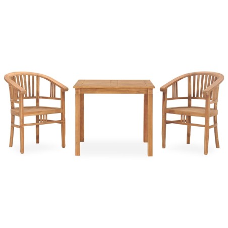vidaXL Conjunto de comedor para jardín 3 piezas madera maciza de teca