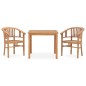 vidaXL Conjunto de comedor para jardín 3 piezas madera maciza de teca vidaXL Conjunto de comedor para jardín 3 piezas madera maciza de teca