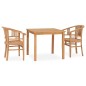 vidaXL Conjunto de comedor para jardín 3 piezas madera maciza de teca vidaXL Conjunto de comedor para jardín 3 piezas madera maciza de teca