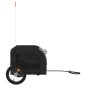 vidaXL Remolque bicicleta para mascotas hierro tela Oxford negro gris