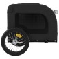 vidaXL Remolque bicicleta para mascotas hierro tela Oxford negro gris