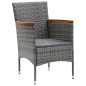 vidaXL Juego de comedor para jardín de 9 piezas gris vidaXL Juego de comedor para jardín de 9 piezas gris