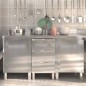 vidaXL Armarios de cocina comercial 3 unidades acero inoxidable vidaXL Armarios de cocina comercial 3 unidades acero inoxidable