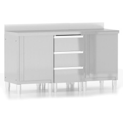 vidaXL Armarios de cocina comercial 3 unidades acero inoxidable 