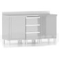 vidaXL Armarios de cocina comercial 3 unidades acero inoxidable vidaXL Armarios de cocina comercial 3 unidades acero inoxidable