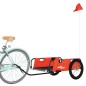 vidaXL Remolque para bicicletas hierro y tela Oxford naranja vidaXL Remolque para bicicletas hierro y tela Oxford naranja