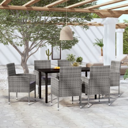 vidaXL Juego de comedor de jardín 7 piezas gris antracita