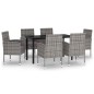 vidaXL Juego de comedor de jardín 7 piezas gris antracita vidaXL Juego de comedor de jardín 7 piezas gris antracita