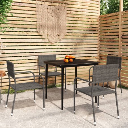 vidaXL Juego de comedor de jardín 5 piezas gris