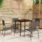 vidaXL Juego de comedor de jardín 5 piezas gris vidaXL Juego de comedor de jardín 5 piezas gris