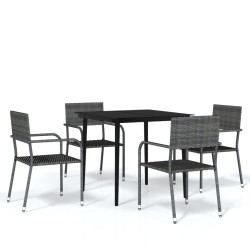 vidaXL Juego de comedor de jardín 5 piezas gris
