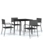 vidaXL Juego de comedor de jardín 5 piezas gris vidaXL Juego de comedor de jardín 5 piezas gris
