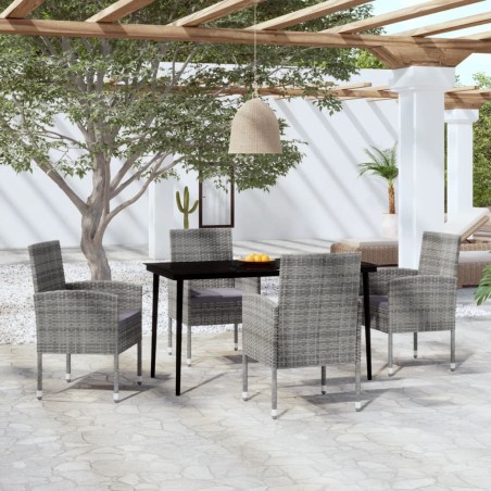 vidaXL Juego de comedor de jardín 5 piezas gris antracita