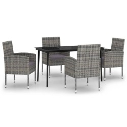 vidaXL Juego de comedor de jardín 5 piezas gris antracita
