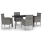 vidaXL Juego de comedor de jardín 5 piezas gris antracita