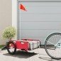 vidaXL Remolque para bicicletas hierro y tela Oxford rojo vidaXL Remolque para bicicletas hierro y tela Oxford rojo