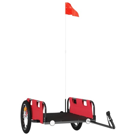 vidaXL Remolque para bicicletas hierro y tela Oxford rojo
