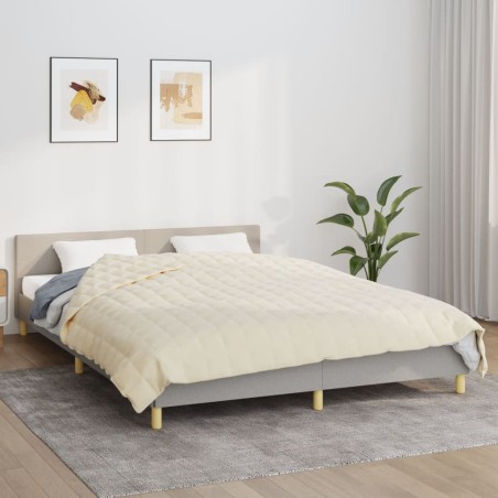 vidaXL Manta con peso tela color crema claro 220x230 cm 15 kg