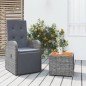 vidaXL Juego muebles jardín 2 pzas madera acacia ratán sintético gris