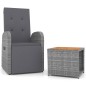 vidaXL Juego muebles jardín 2 pzas madera acacia ratán sintético gris
