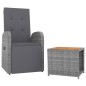 vidaXL Juego muebles jardín 2 pzas madera acacia ratán sintético gris