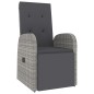 vidaXL Juego muebles jardín 2 pzas madera acacia ratán sintético gris