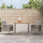 vidaXL Set comedor de jardín 3 piezas con cojines ratán sintético gris vidaXL Set comedor de jardín 3 piezas con cojines ratán sintético gris