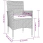 vidaXL Set comedor de jardín 3 piezas con cojines ratán sintético gris vidaXL Set comedor de jardín 3 piezas con cojines ratán sintético gris