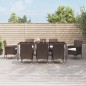 vidaXL Set comedor para jardín 9 pzas y cojines ratán sintético marrón