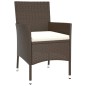 vidaXL Set comedor para jardín 9 pzas y cojines ratán sintético marrón