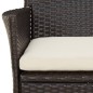 vidaXL Set comedor para jardín 9 pzas y cojines ratán sintético marrón