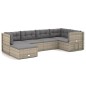 vidaXL Set de muebles de jardín 6 pzas y cojines ratán sintético gris