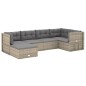 vidaXL Set de muebles de jardín 6 pzas y cojines ratán sintético gris