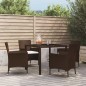 vidaXL Set comedor de jardín 5 piezas y cojines ratán sintético marrón vidaXL Set comedor de jardín 5 piezas y cojines ratán sintético marrón