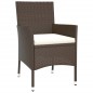 vidaXL Set comedor de jardín 5 piezas y cojines ratán sintético marrón vidaXL Set comedor de jardín 5 piezas y cojines ratán sintético marrón