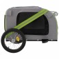 vidaXL Remolque de bicicleta mascotas hierro tela Oxford verde gris vidaXL Remolque de bicicleta mascotas hierro tela Oxford verde gris
