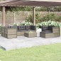 vidaXL Set de muebles de jardín 8 pzas y cojines ratán sintético gris