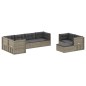 vidaXL Set de muebles de jardín 8 pzas y cojines ratán sintético gris