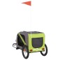 vidaXL Remolque de bicicleta mascotas hierro tela Oxford verde gris vidaXL Remolque de bicicleta mascotas hierro tela Oxford verde gris