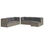 vidaXL Set de muebles de jardín 7 pzas y cojines ratán sintético gris vidaXL Set de muebles de jardín 7 pzas y cojines ratán sintético gris