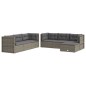 vidaXL Set de muebles de jardín 7 pzas y cojines ratán sintético gris vidaXL Set de muebles de jardín 7 pzas y cojines ratán sintético gris