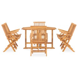 vidaXL Set comedor de jardín plegable 7 piezas madera maciza de teca
