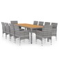 vidaXL Juego de comedor de jardín 11 piezas ratán sintético gris vidaXL Juego de comedor de jardín 11 piezas ratán sintético gris