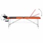 vidaXL Camilla de masaje plegable 3 zonas aluminio negro y naranja vidaXL Camilla de masaje plegable 3 zonas aluminio negro y naranja
