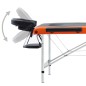vidaXL Camilla de masaje plegable 3 zonas aluminio negro y naranja vidaXL Camilla de masaje plegable 3 zonas aluminio negro y naranja