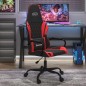 vidaXL Silla gaming cuero sintético negro y rojo vidaXL Silla gaming cuero sintético negro y rojo