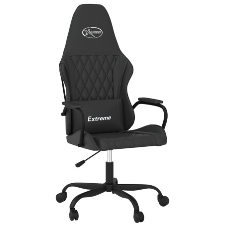 vidaXL Silla gaming cuero sintético negro