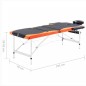 vidaXL Camilla de masaje plegable 3 zonas aluminio negro y naranja vidaXL Camilla de masaje plegable 3 zonas aluminio negro y naranja